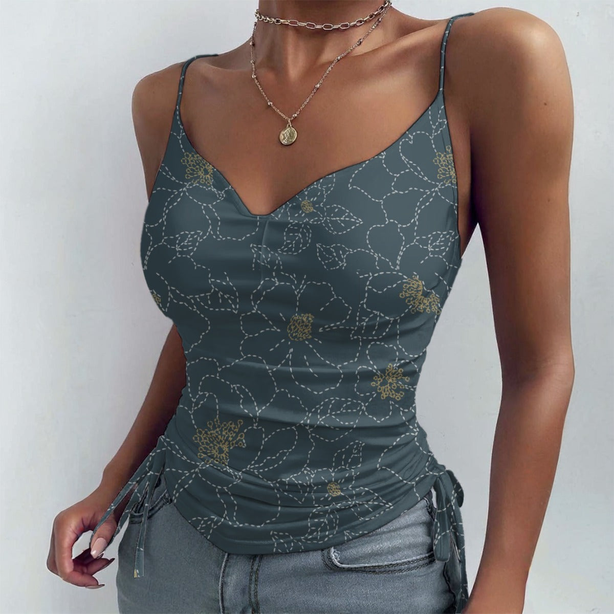 All-over Print Drawstring Camisole