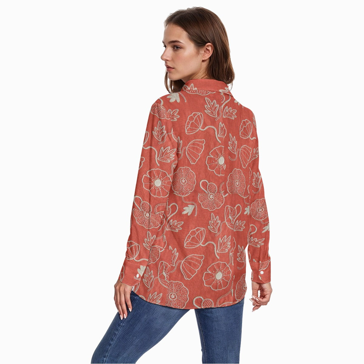 All-Over Print Women's Comfort Shirt With Button|125GSM Cotton