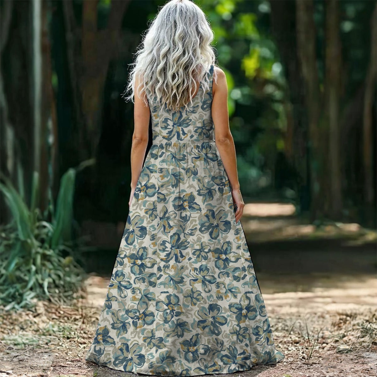 All-Over Print Women’s Sleeveless Maxi Dress