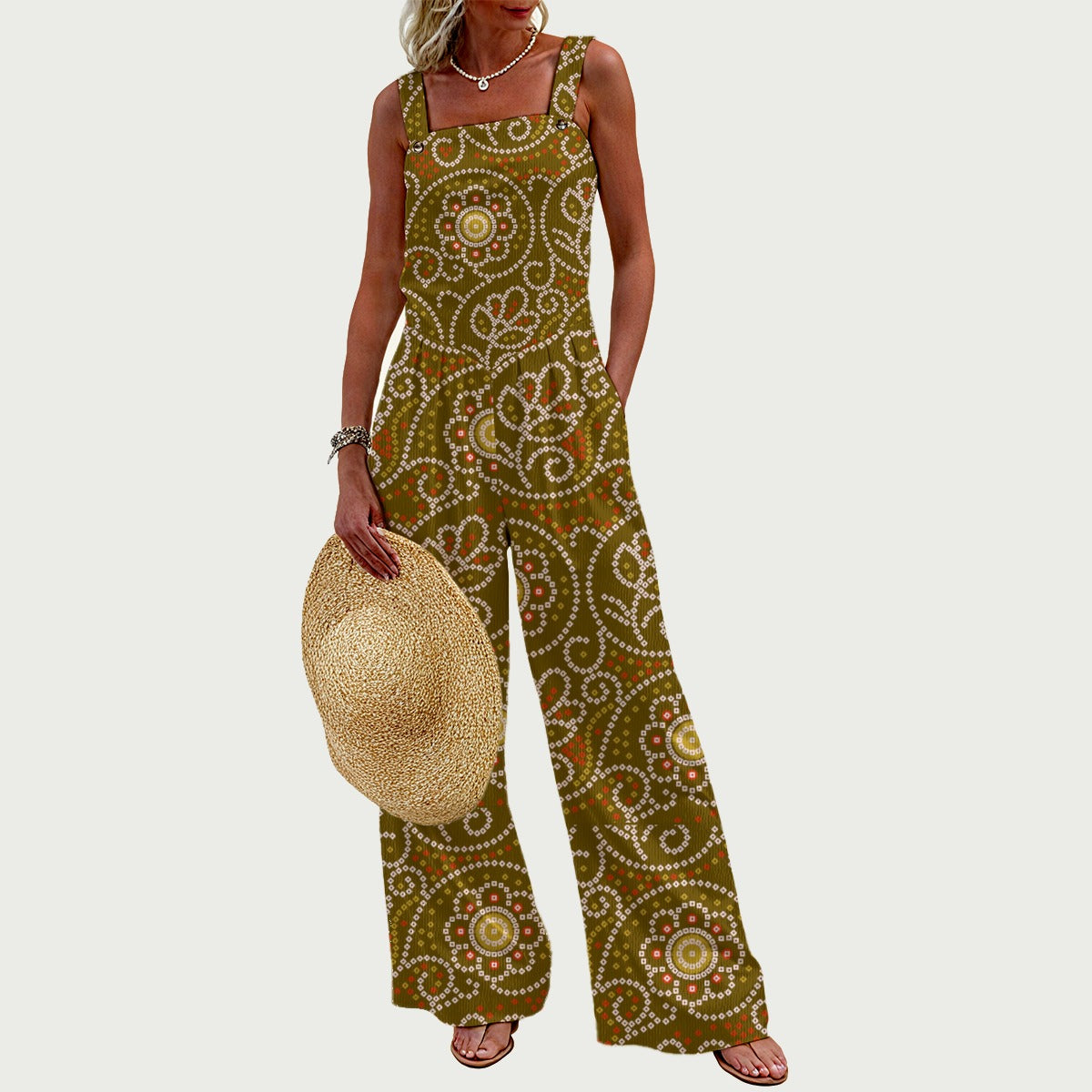 All-Over Print Women's Wide-Leg Jumpsuit