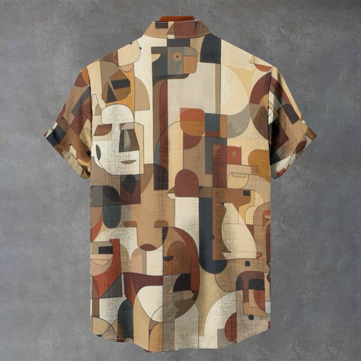 All-Over Print Men's Stand Collar Shirt|115GSM Cotton poplin