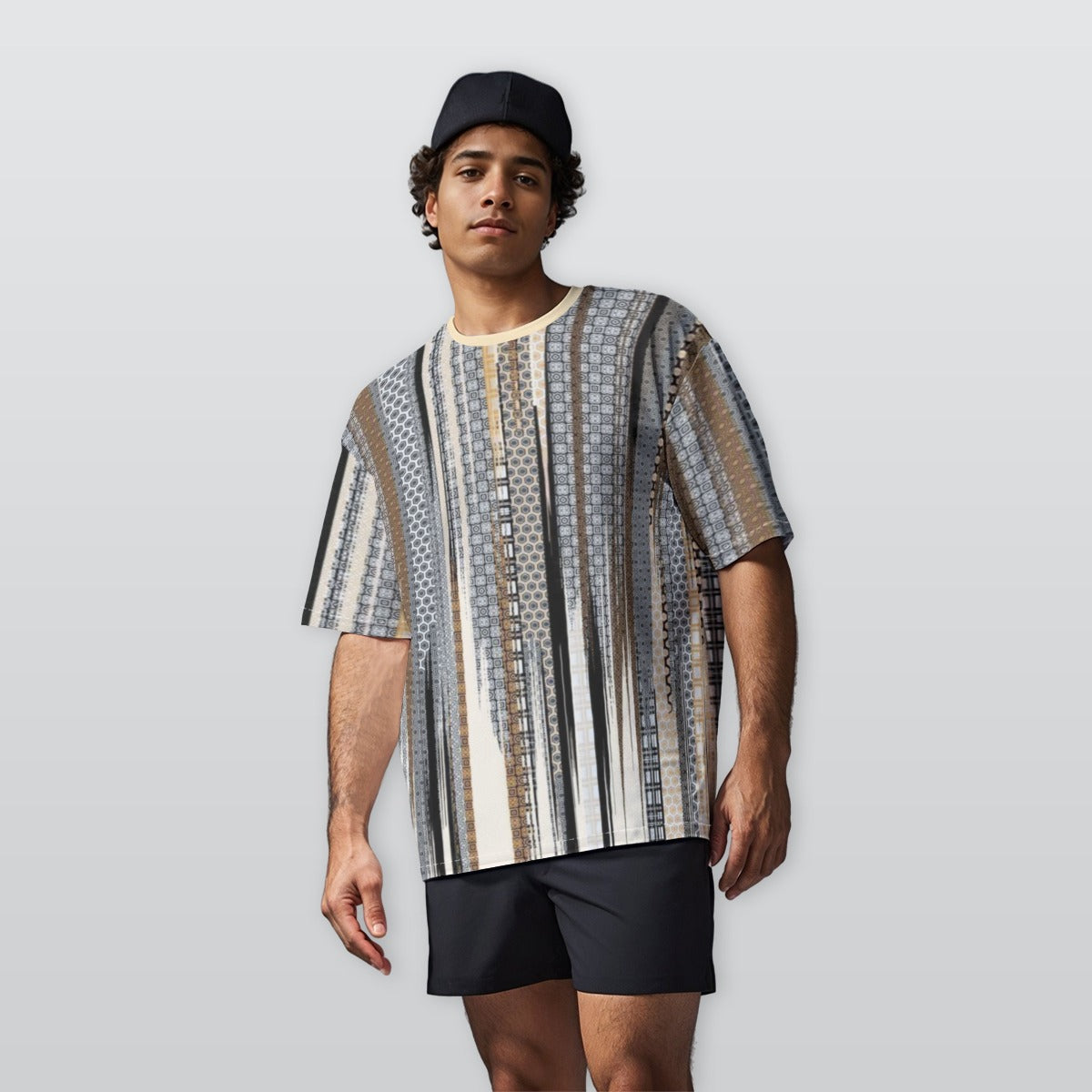 All-Over Print Men’s Heavyweight Cotton Crewneck T-Shirt|230GSM Cotton