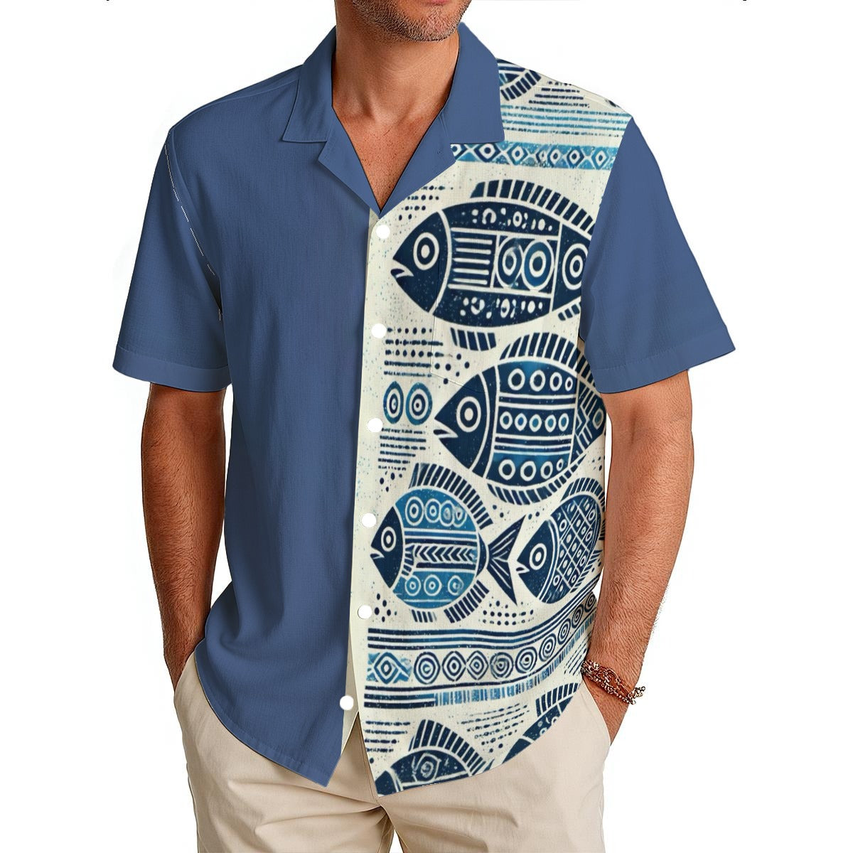 All-Over Print Men's Hawaiian Shirt|150GSM
