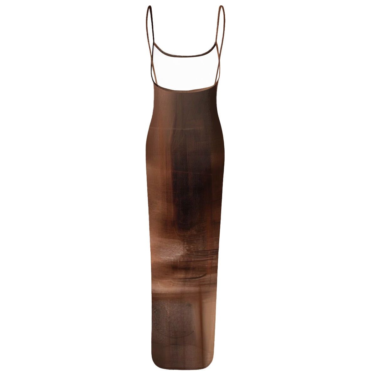 All-Over Print Women's Sheer Mesh Backless Spaghetti Strap Maxi Dress