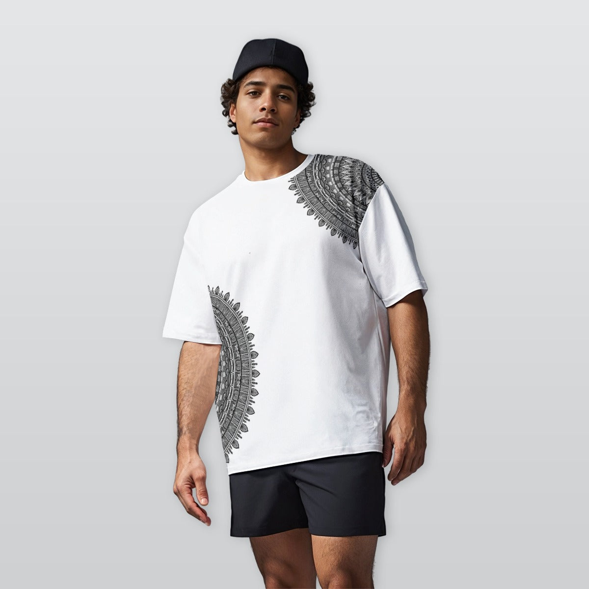 All-Over Print Men’s Heavyweight Cotton Crewneck T-Shirt|230GSM Cotton