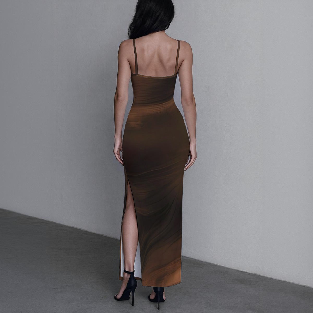 All-Over Print Women's Long Dress with Slit