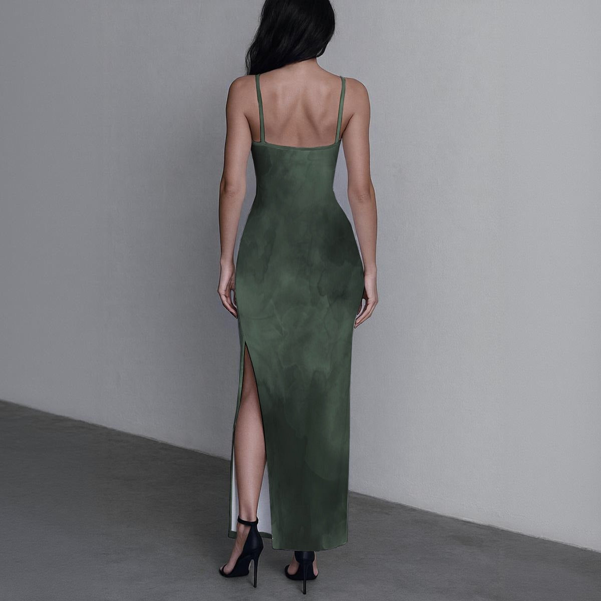 All-Over Print Women's Long Dress with Slit