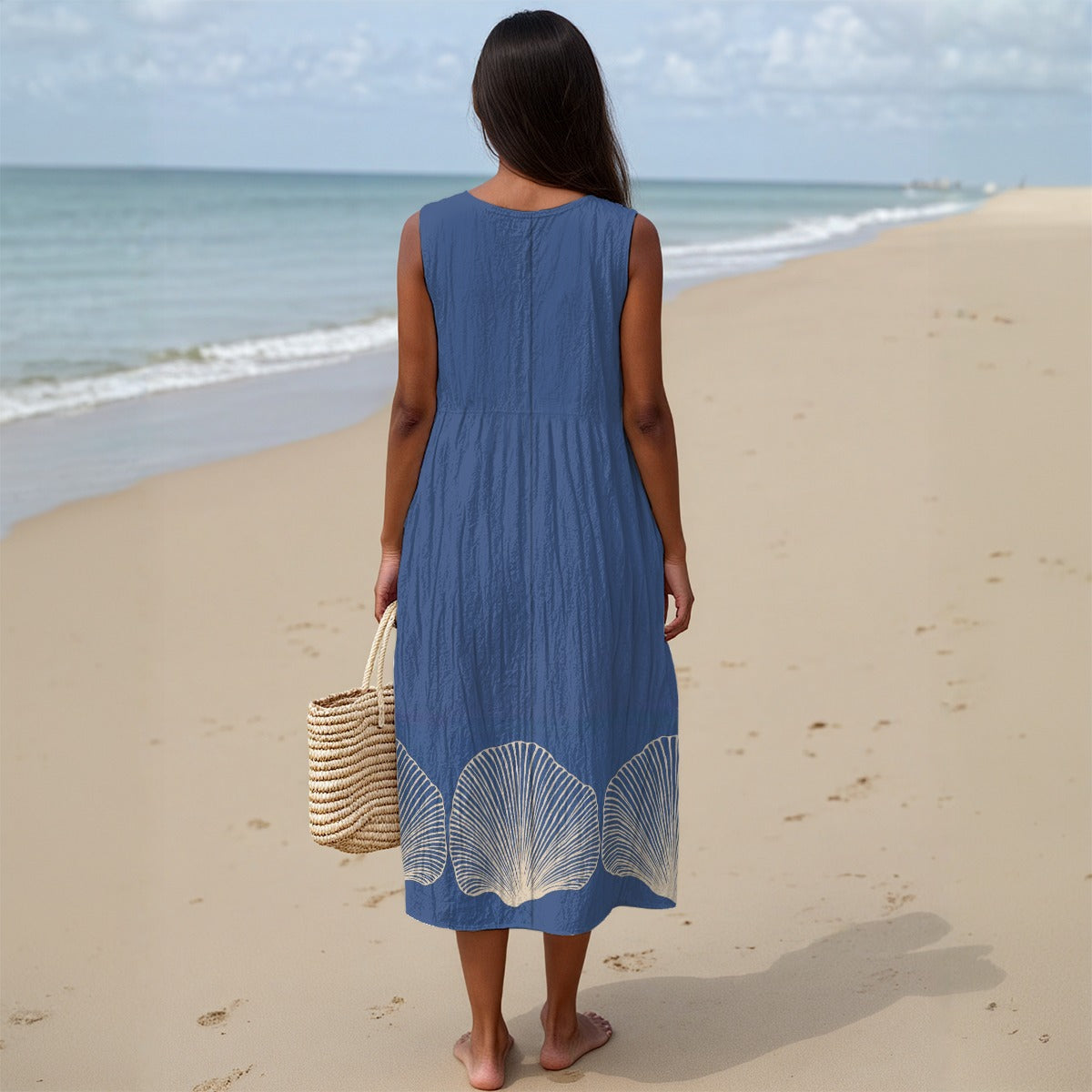 All-Over Print Women's Sleeveless Dress|125GSM Slub Cotton
