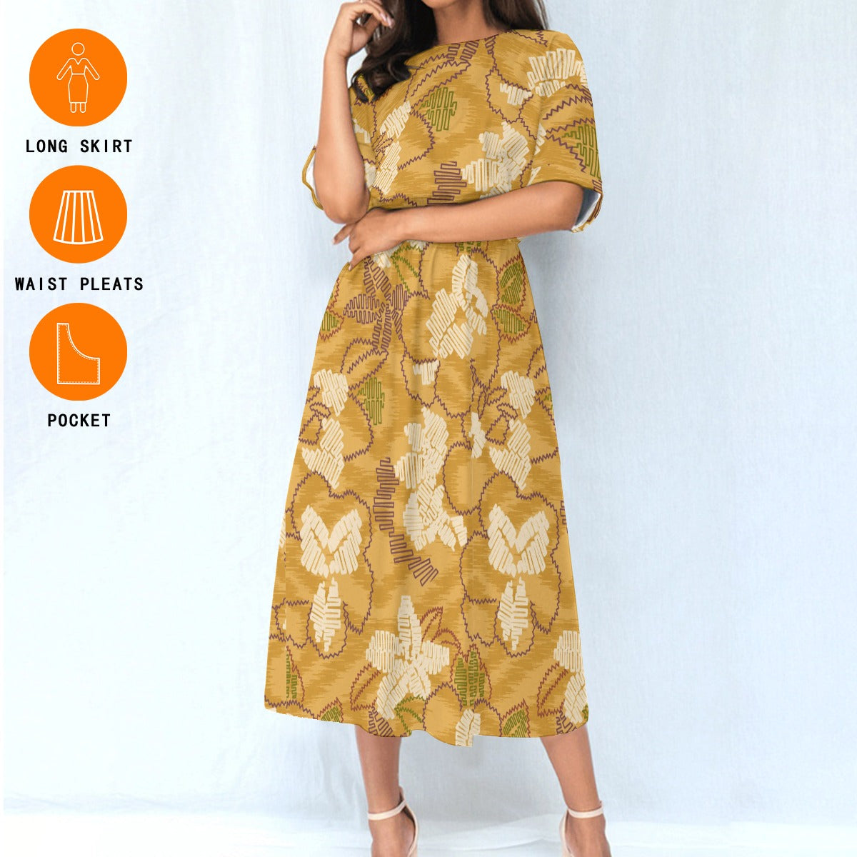 All-Over Print Women's Elastic Waist Dress