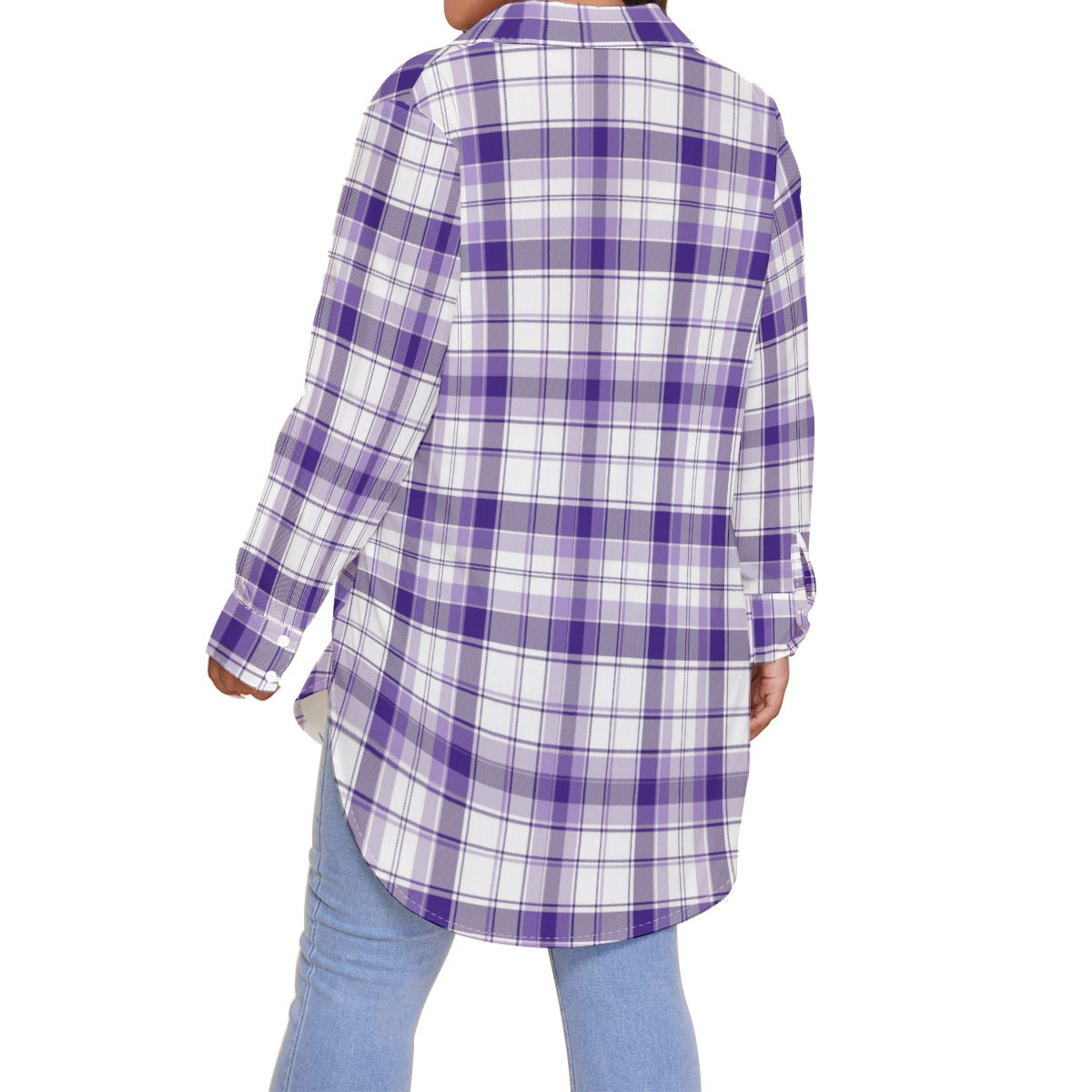 All-Over Print Women's Shirt With Long Sleeve(Plus Size)