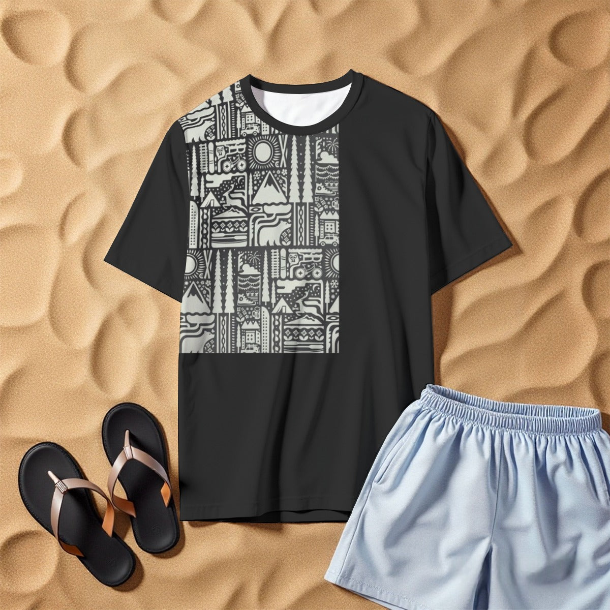 All-Over Print Men's O-Neck T-Shirt | 190GSM Cotton