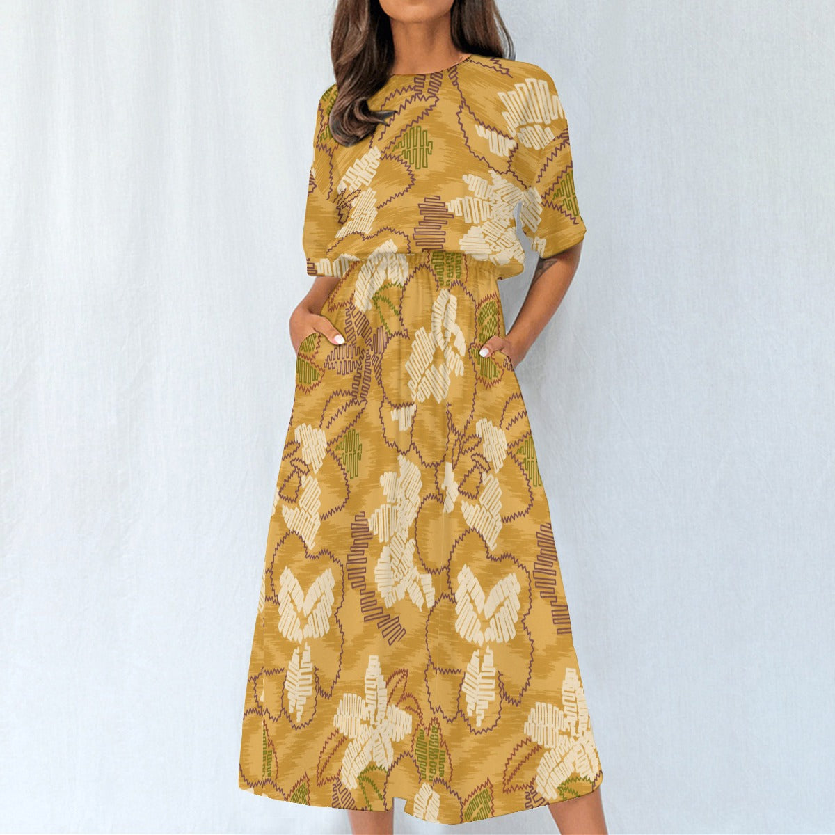 All-Over Print Women's Elastic Waist Dress