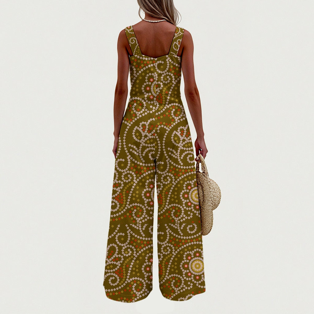All-Over Print Women's Wide-Leg Jumpsuit