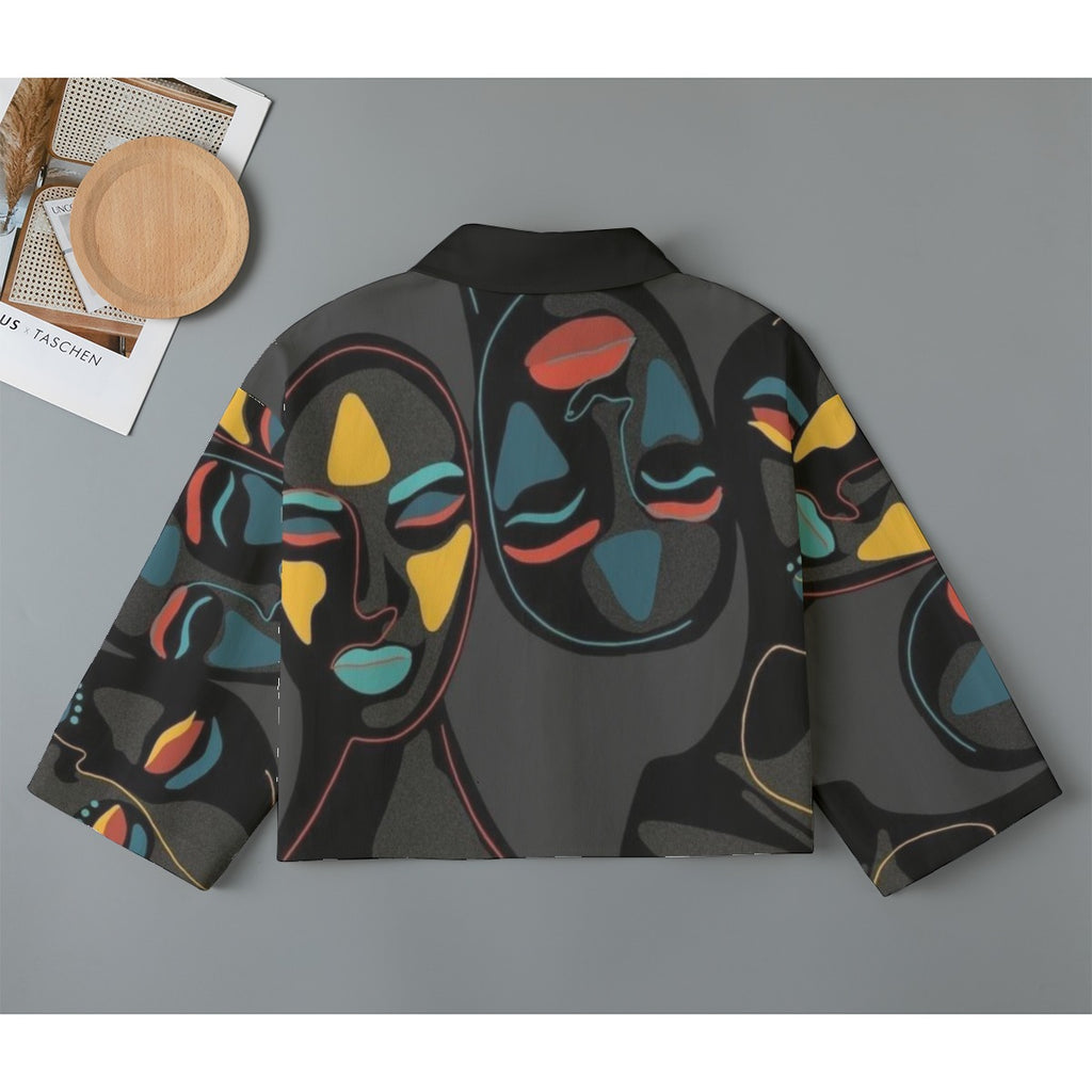 All-Over Print Women's Cropped Jacket | 245GSM Cotton