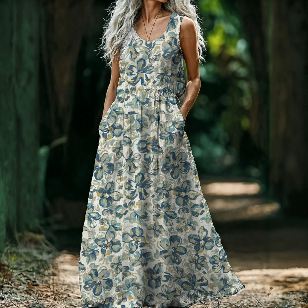 All-Over Print Women’s Sleeveless Maxi Dress