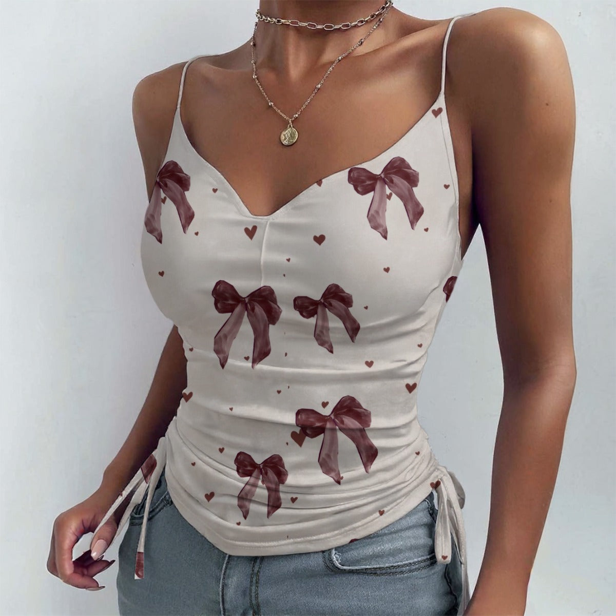 All-over Print Drawstring Camisole
