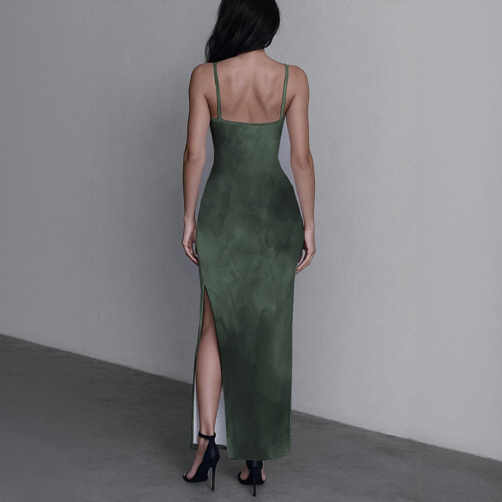 All-Over Print Women's Long Dress with Slit